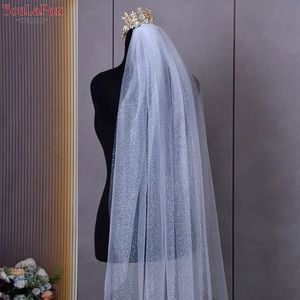 Sparkle white wedding veil